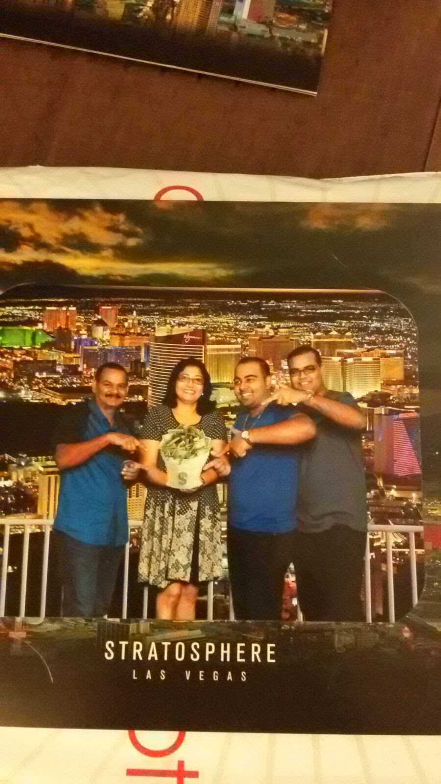 Family portrait above the Las Vegas skyline