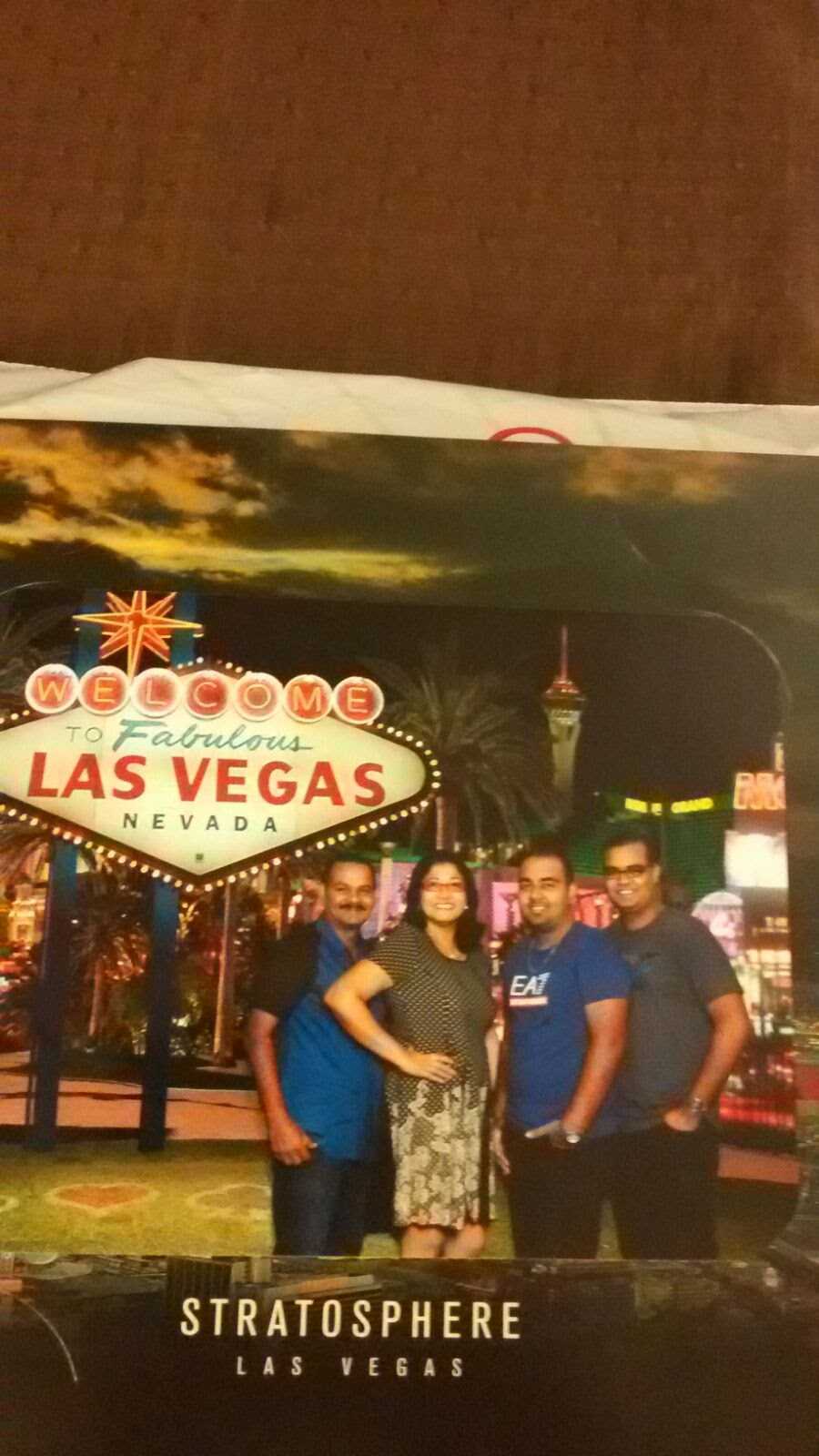 Family photo at the Las Vegas welcome sign