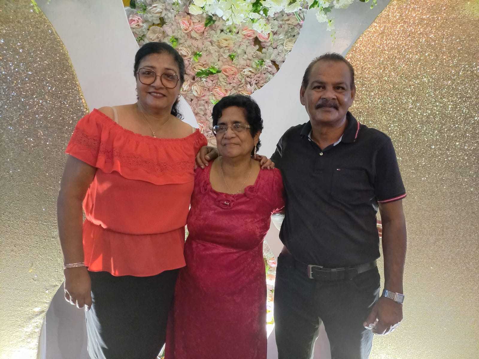 Mohamed Haroenkhan Abdul with family at a celebration