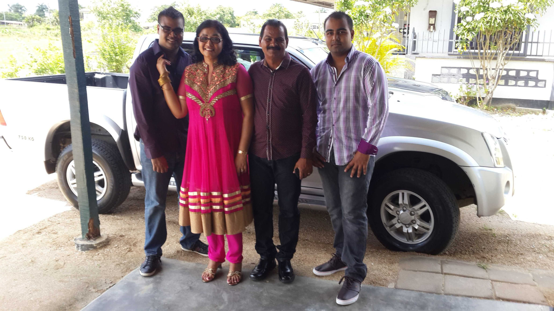 Mohamed Haroenkhan Abdul with his wife and sons